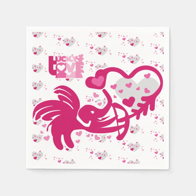 LUCKY LOVE ELEPHANT CUPID ELEPHANT BY MASANSER NAPKINS (Front)