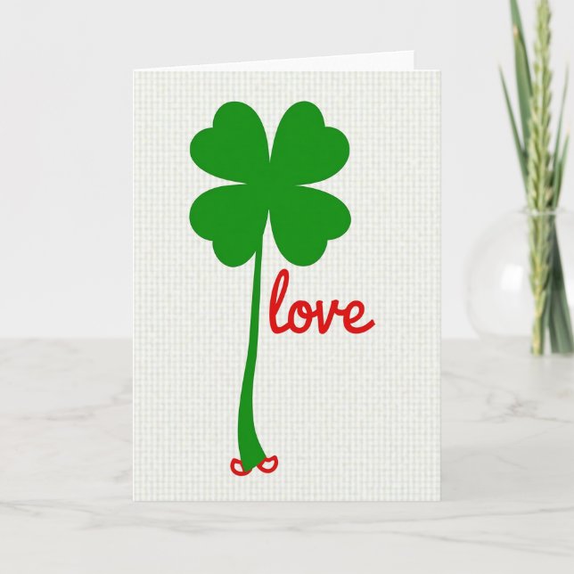 Lucky Love Four Leaf Card (Front)