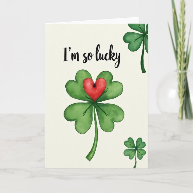 Lucky Love Glitter Texture Card (Front)