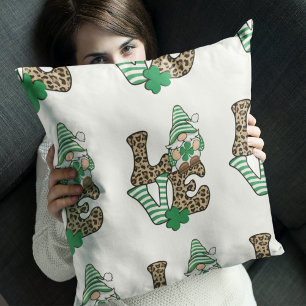 Lucky Love Gnome St. Patrick's Day Throw Pillow