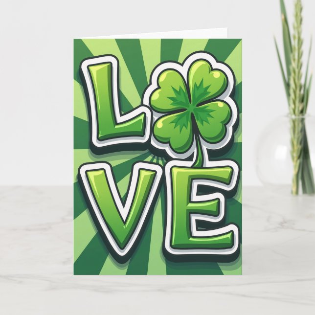 Lucky Love Green Design Card (Front)
