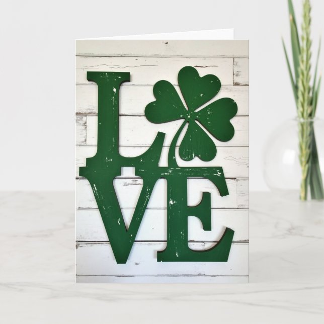 Lucky Love Green Message Card (Front)