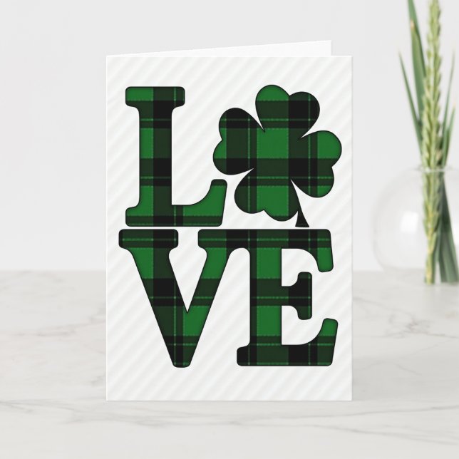 Lucky Love Plaid Pattern Card (Front)