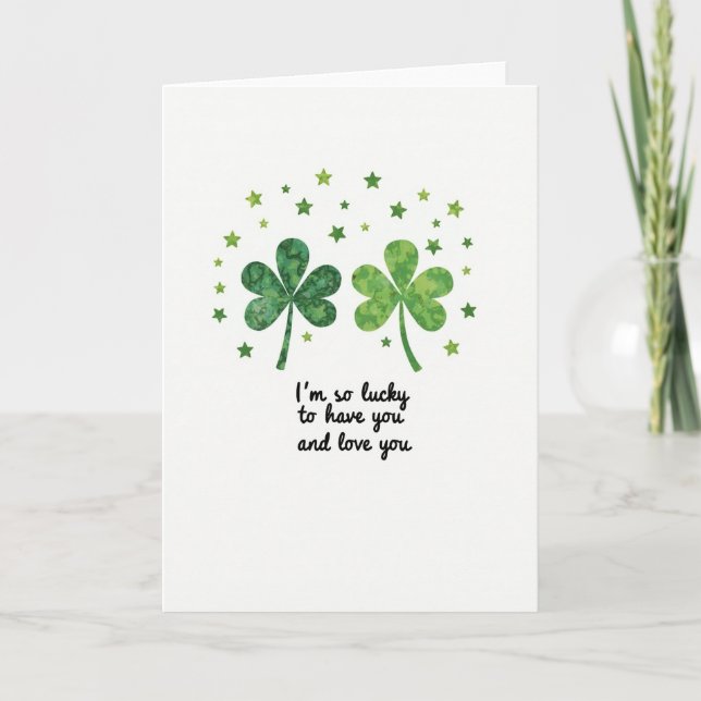 Lucky Love Shamrock Card (Front)