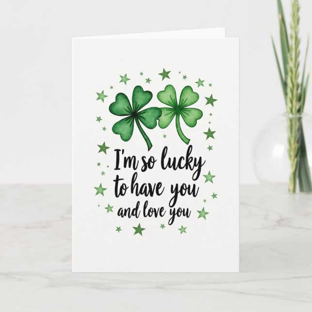 Lucky Love Shamrock Star Card (Front)