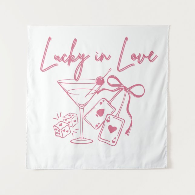 Lucky Love Vegas Casino Bachelorette Bridal Party Tapestry (Front)