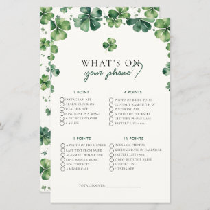 Lucky Love What On Your Phone Bridal Shower Game