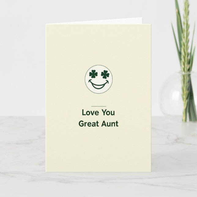 Lucky Love You Great Aunt Card (Front)