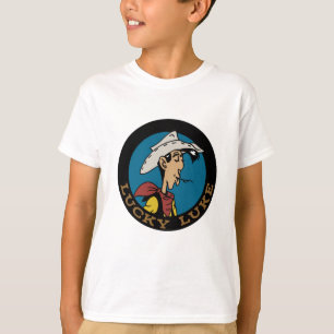 Lucky Luke cartoon cowboy in circle design T-Shirt