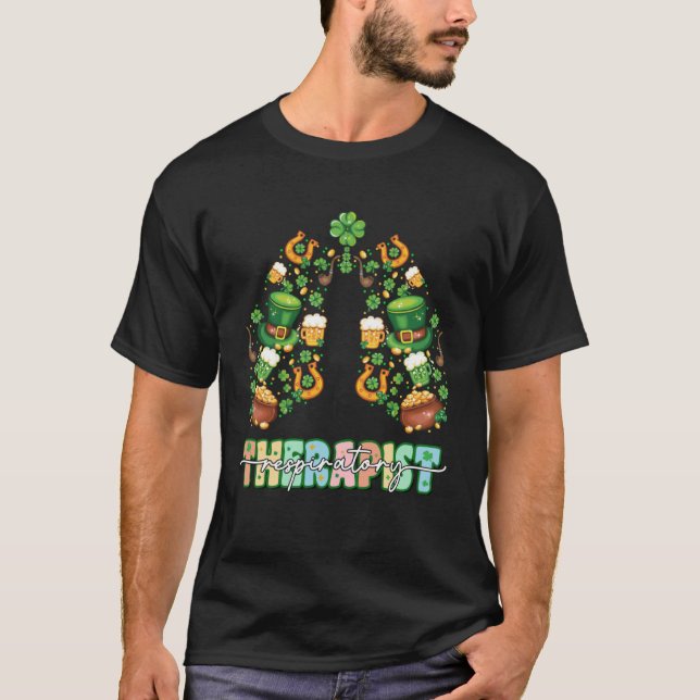 Lucky Lungs Respiratory Therapist RT Therapy St Pa T-Shirt (Front)