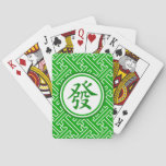 Lucky Mahjong Symbol - Dark Green Poker Cards
