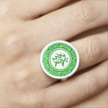 Lucky Mahjong Symbol - Dark Green Ring at Zazzle