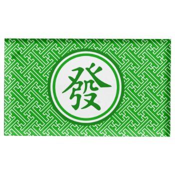 Lucky Mahjong Symbol - Dark Green Table Number Holder by teakbird at Zazzle