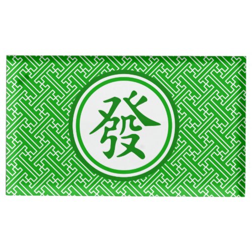 Lucky Mahjong Symbol _ Dark Green Table Number Holder