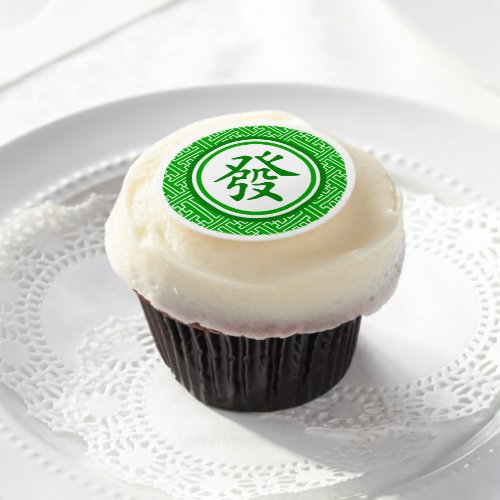 Lucky Mahjong Symbol Edible Frosting Rounds