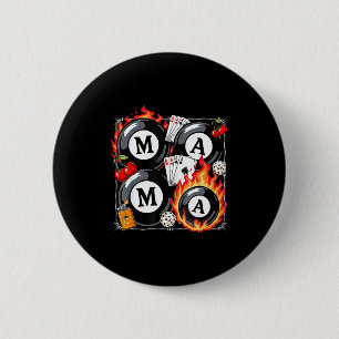 Lucky Mama Billiard 8 Cherry Mother's Day Mom Life Button