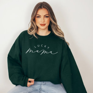 Lucky Mama Cute Script St. Patrick’s Day Sweatshirt