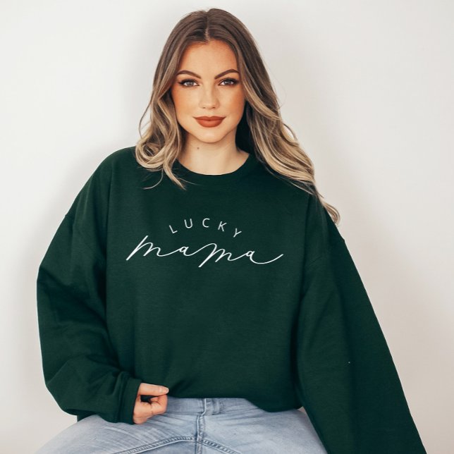 Lucky Mama Cute Script St. Patrick’s Day Sweatshirt (Creator Uploaded)