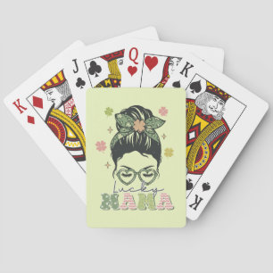 Lucky Mama - Messy Bun - Clover St. Patrick’s Poker Cards