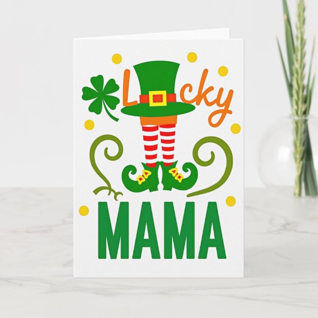 Lucky Mama Polka Dot Card (Front)