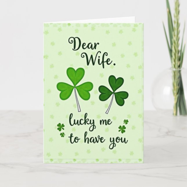 Lucky Me Dear Wife Card (Front)