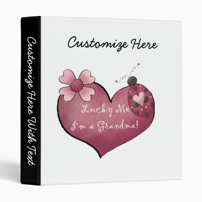 Lucky Me I'm a Grandma  Gifts Binder (Front/Spine)