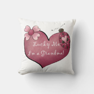 Lucky Me I'm a Grandma  Gifts Throw Pillow