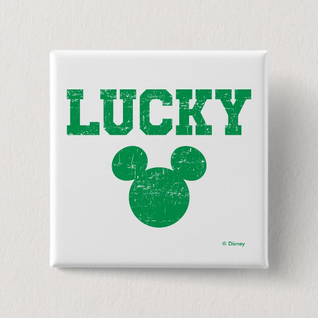 Lucky Mickey Mouse | St. Patrick's Day Button (Front)