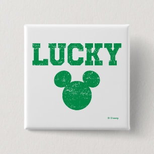 Lucky Mickey Mouse   St. Patrick's Day Button