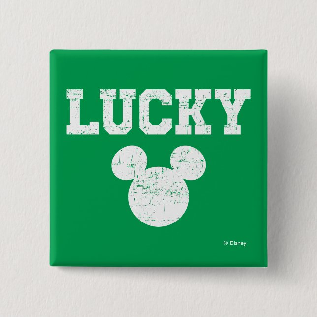 Lucky Mickey Mouse | St. Patrick's Day Pinback Button (Front)
