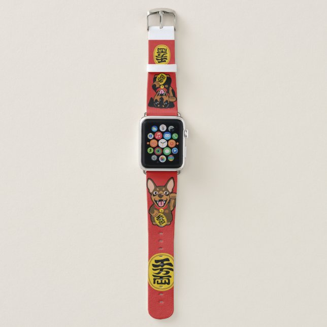 Lucky Miniature Pinscher Min Pin Apple Watch Band (Front)