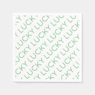 LUCKY Modern Typography Shamrocks Irish Fun Napkins