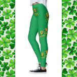 Lucky Mom Colorful Text Clovers St Patrick's Day Leggings<br><div class="desc">Lucky mom colorful text clovers green St Patrick's Day leggings. Click EDIT DESIGN to change the background color. You can TRANSFER this DESIGN on other Zazzle products and adjust it to fit most of the Zazzle items. Standard Studio designs are made in high-resolution graphics for a professional print. Thank you...</div>