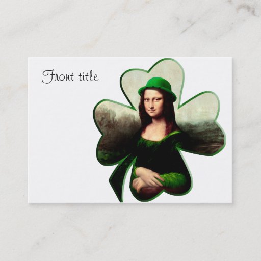 Customizable Lucky Mona Lisa Shamrock Business Card