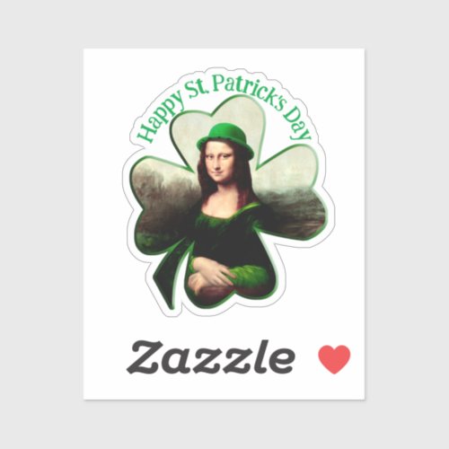 Lucky Mona Lisa St Patricks Day Sticker