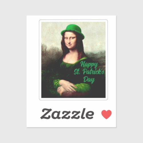 Lucky Mona Lisa St Patricks Day Sticker