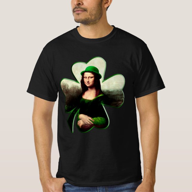 Lucky Mona Lisa St. Patrick's Day T-Shirt (Front)