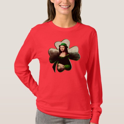 Lucky Mona Lisa St Patricks Day T_Shirt