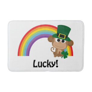 Lucky Monkey Leprechaun Bathroom Mat