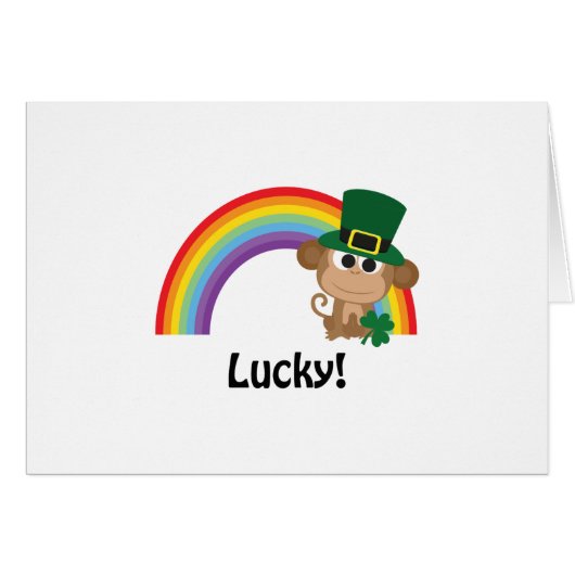 Lucky Monkey Leprechaun Cards (Front Horizontal)