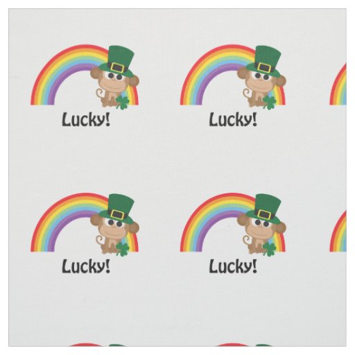 Lucky Monkey Leprechaun Fabric