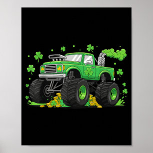 Lucky monster truck shenanigans for st patricks da poster