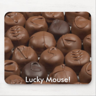Lucky Mouse with Chocolate! Mouse Pad