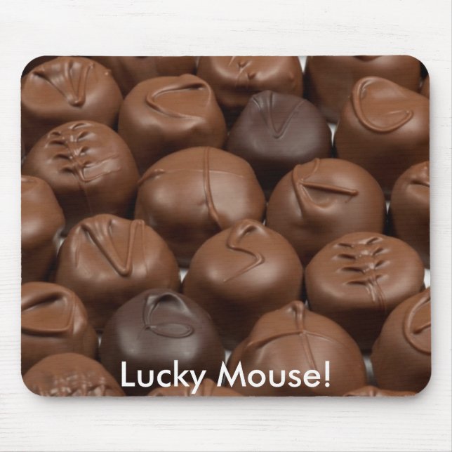 Lucky Mouse with Chocolate! Mouse Pad (Front)