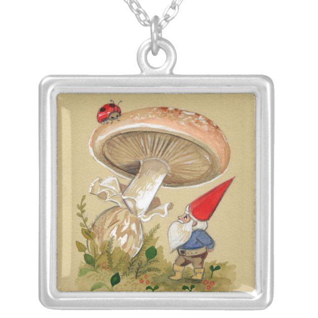 Lucky Mushroom Gnome Necklace (Front)