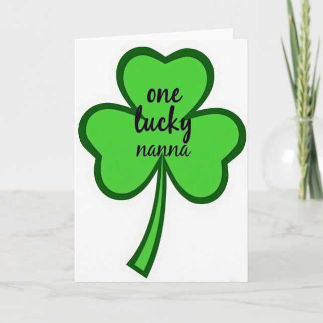 Lucky Nanna Shamrock Card (Front)