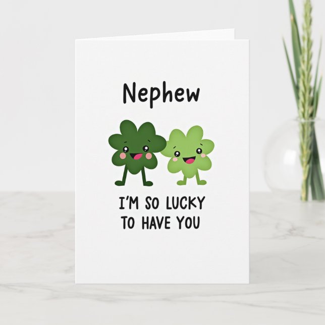Lucky Nephew Love You Card (Front)