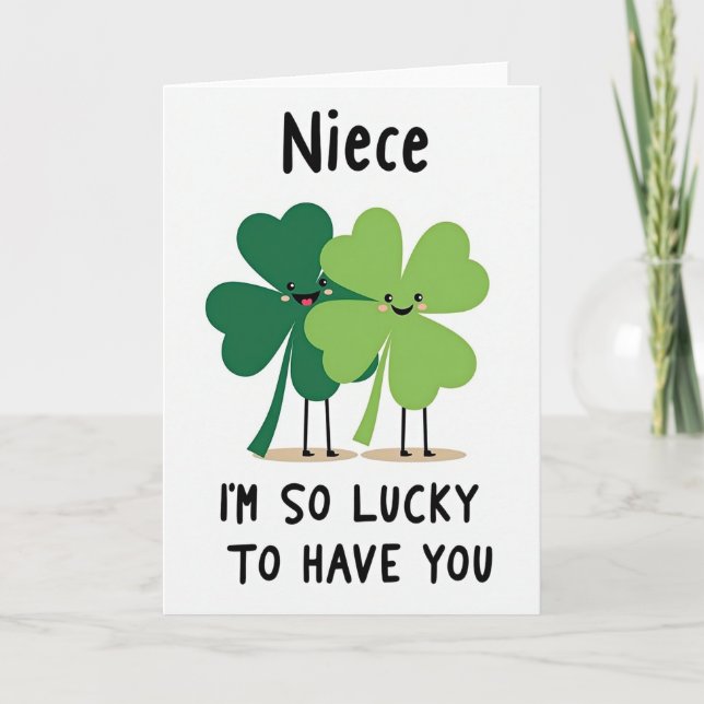 Lucky Niece I Love You Card (Front)