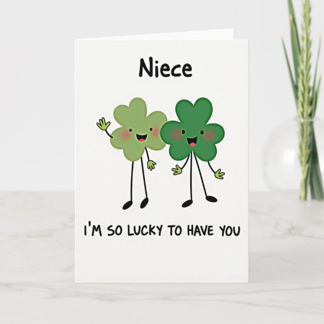 Lucky Niece Love You Card (Front)