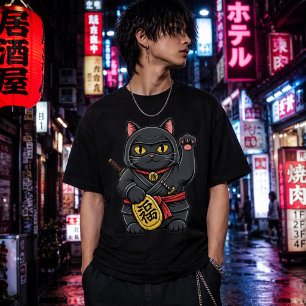 Lucky Ninja Cat Shirt   Maneki Neko Ninja Tee